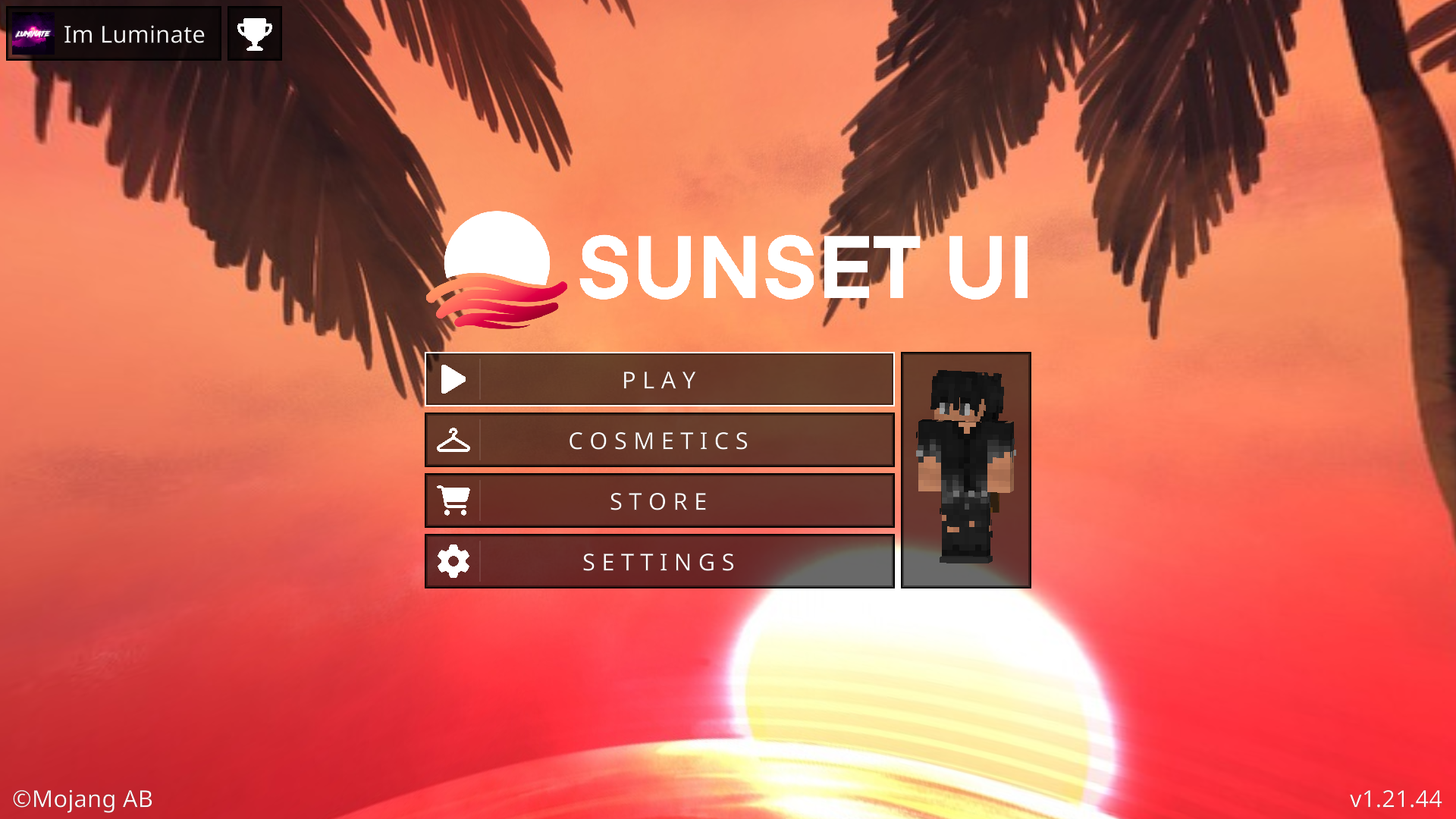 Sunset UI screenshot
